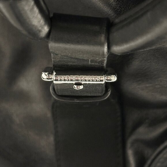 RALPH LAUREN Purple Label Nappa Stirrup Hobo Bag • black leather, silver - Picture 14 of 15